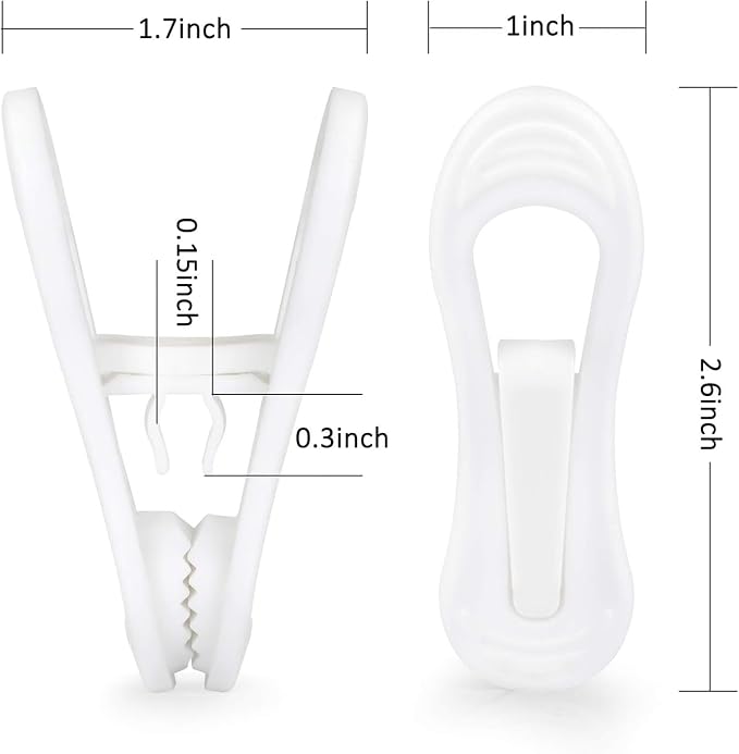 Tinfol White Plastic Hanger Clips, 50 Pack Hanger Clips- Strong Pinch Grip - Image 4