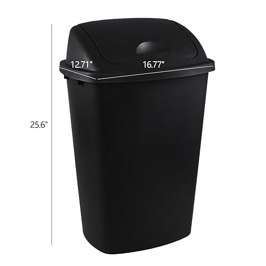 13 Gallon / 50 L Swing Lid Tall Kitchen Trash Can, Restaurants, Office Garbage - Image 2
