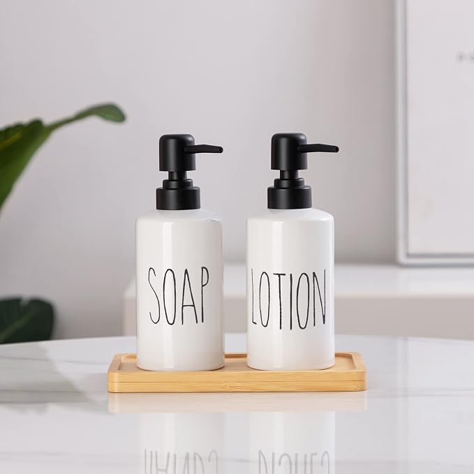 FE Soap Dispenser, 10oz Ceramic Liquid Soap Dispenser - Image 6
