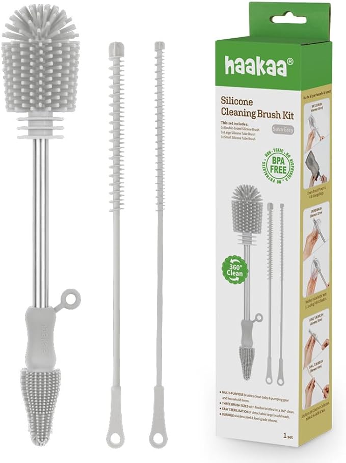 Haakaa Silicone Cleaning Brush Kit – Household Cleaning Brushes by haakaa