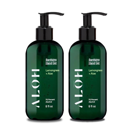 ALŌH Sanitizing Hand Gel 2-pack | Lemongrass + Aloe | 70% Alcohol Hydrating by AL%C5%8CH