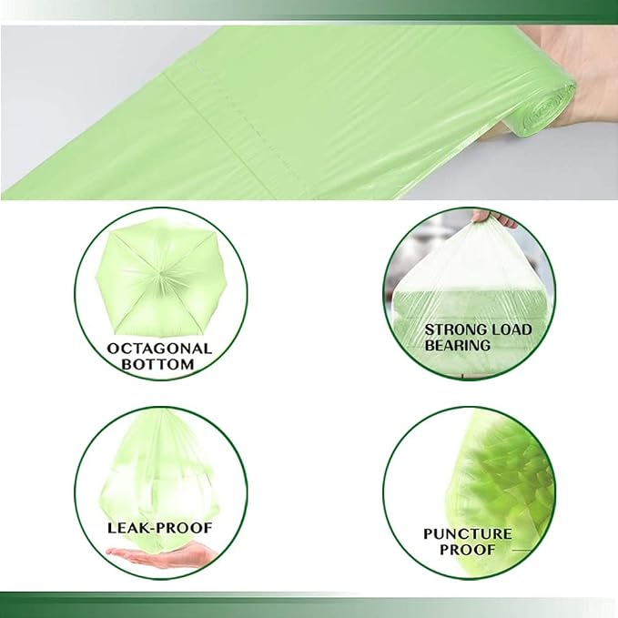 Medium Compostable Trash Bags, Biodegradable 8 Gallon Garbage Bags, Recycling - Image 4