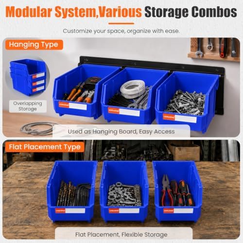 14pc Wall-Mounted Storage Organizer Mixed V1 V2 Combo Blue