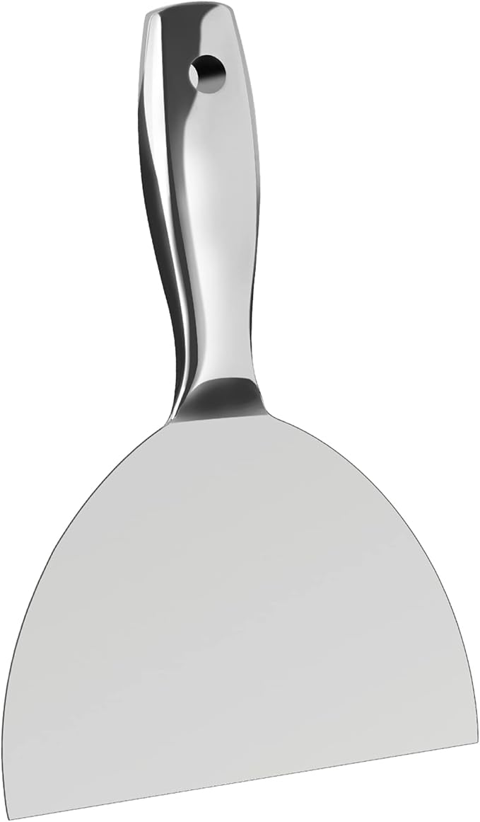 Putty Knife 6 Inch, One Piece Premium Polished All-Stainless Steel Scraper Tool by SUMED