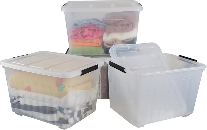70 Quart Clear Plastic Large Storage Box - Image 2