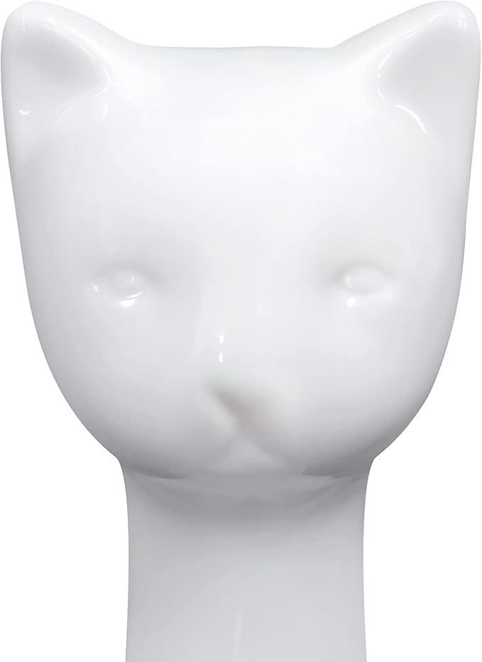 Allure Home Creation White Cat 2-Piece Toilet Brush Holder and Brush Set - Image 9