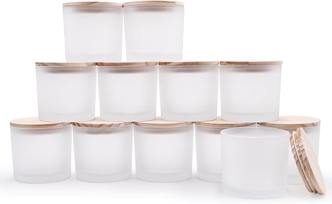 12 OZ Thick Candle Jars for Making Candles 12 Pcs, Empty Jars by Showin