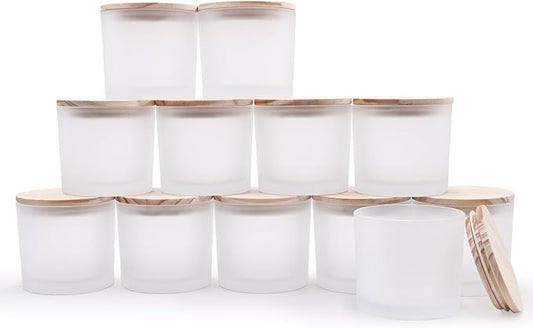 12 OZ Thick Candle Jars for Making Candles 12 Pcs, Empty Jars by Showin