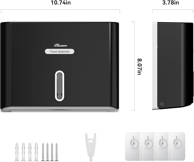 Paper Towel Dispenser Wall Mount, Adhesive No Drilling Multifold Trifold C Fold - Image 8
