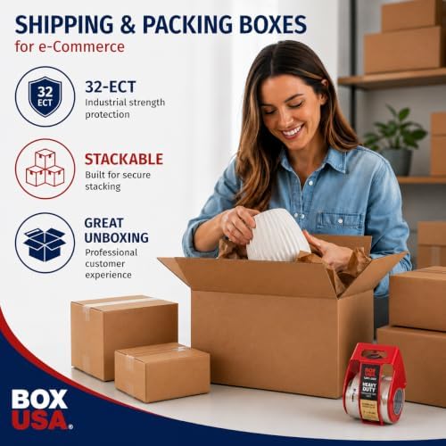 BOX USA Long Boxes Holds 65lbs, 32x12x12 20-Pk for Shipping & Packing
