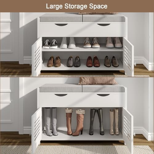 ChooChoo Shoe Storage Bench with Lift Top Storage & Cushioned Seats