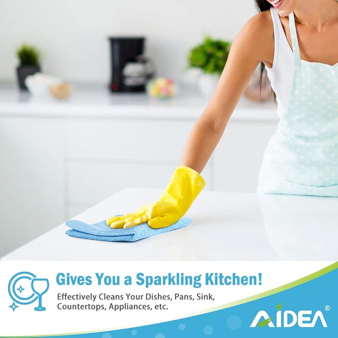 AIDEA Blue Microfiber Cleaning Cloth 24PK, Soft Absorbent Cleaning Rags - Image 5
