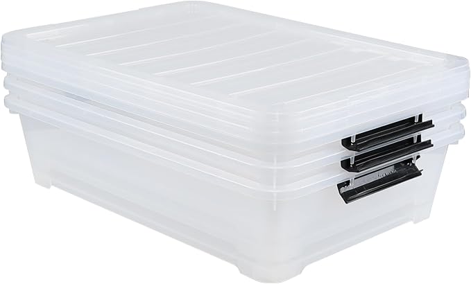 3 Packs 40 Quart Large Under Bed Storage Box, Wheeled Under Bed Storage - Image 6