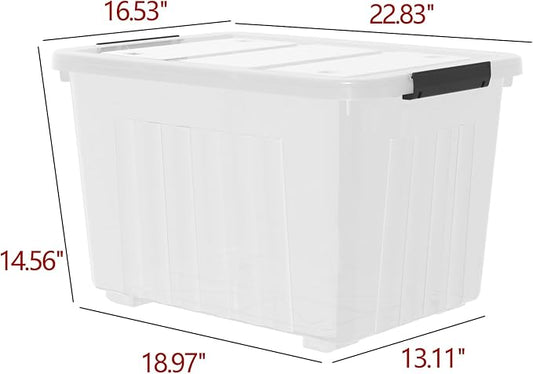 70 Quart Large Clear Storage Bins, Plastic Storage Box - Image 2