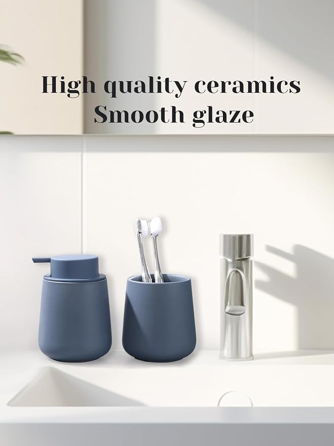 INGOFIN Ceramic Lotion Dispenser - 12oz Refillable Liquid Hand Soap Dispenser - Image 7