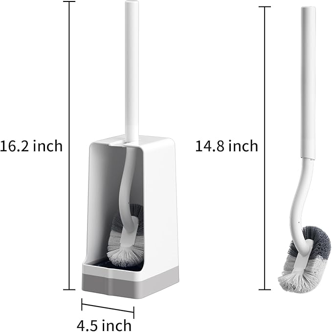Marbarsse Bathroom Toilet Bowl Brush and Holder, Curved Design Dismount Toilet - Image 4