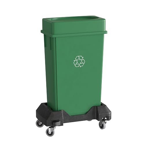 23 Gallon Green Recycle Slim Jim Trash Can by Krollen+Industrial