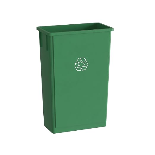 23 Gallon Green Recycle Slim Jim Trash Can by Krollen+Industrial