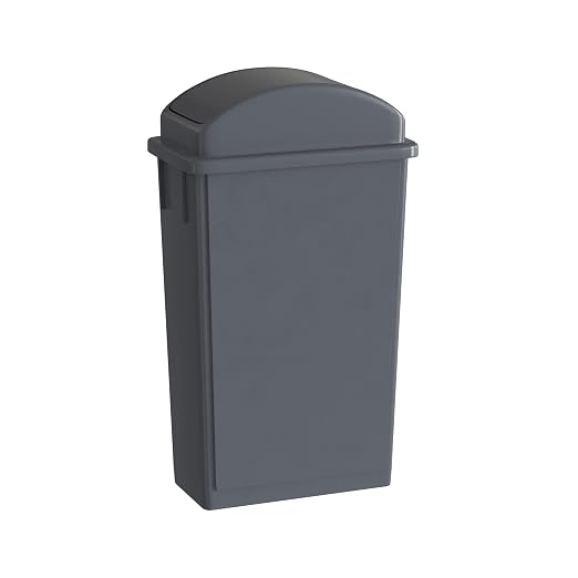 23 Gallon Gray Slim Jim Trash Can by Krollen+Industrial