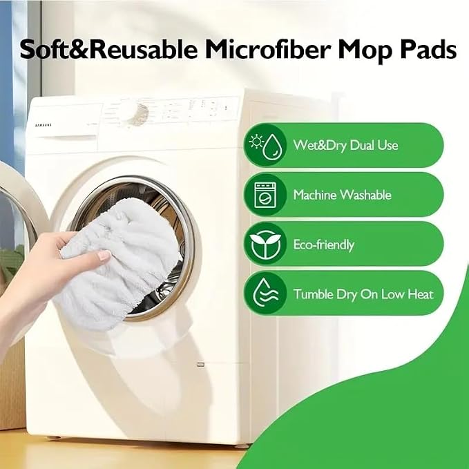 Reusable Microfiber Mop Pads Washable Wet Pads Compatible - Image 5