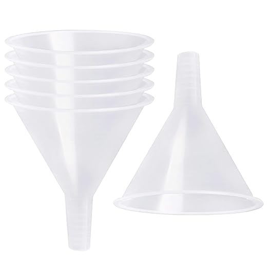6 Pack Plastic Funnels, 4.6 Inch Multi-Purpose Clear Plastic Funnels by SBYURE
