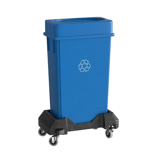 23 Gallon Blue Recycle Slim Jim Trash Can by Krollen+Industrial