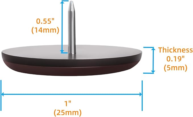 1" Nail on Furniture Sliders - Image 2