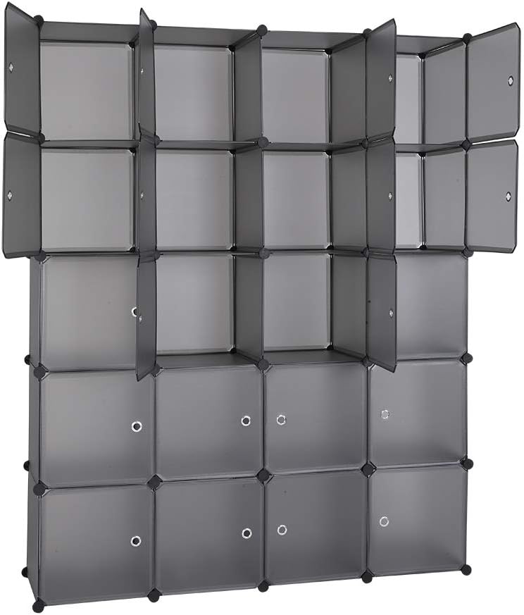 VINGLI Cube Storage Organizer, Plastic Closet Cabinet, DIY Plastic Modular Bo...