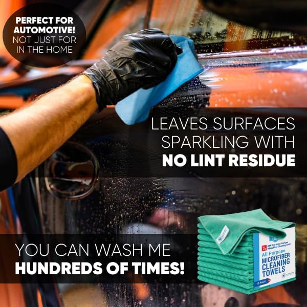 MW Pro Microfiber Cleaning Cloth | Green | Size 16" x 16" | All Purpose - Image 4