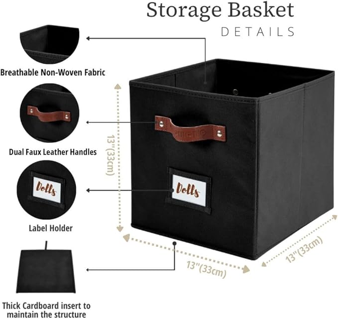 DECOMOMO Storage Cubes, Fabric Organizer Bins - Image 3