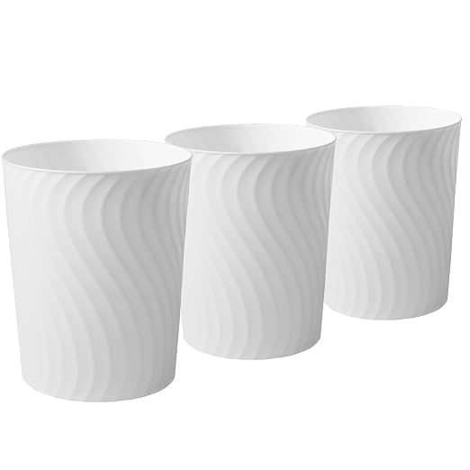 YGJT Small Trash Can, 3 Pack 1.8 Gallons Bathroom Trash Can, Slim Waste Basket by YGJT