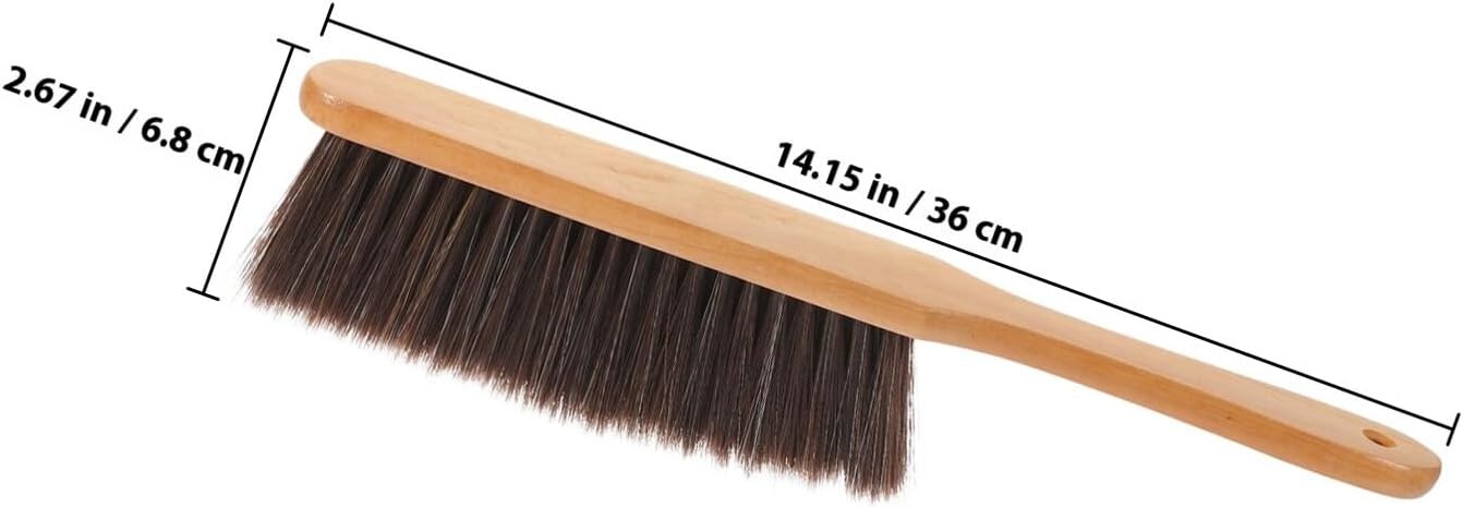 2pcs Wood Handle Dusting Brush Set with Soft and Stiff Bristles, Hand Whisk Broom for Bed, Upholstery, and Household Cleaning, Multipurpose Dust Remover for Home Use