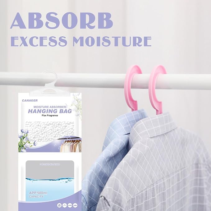 CANAGER Hanging Moisture Absorber, Flax Fragrance Moistureproof Desiccant - Image 2