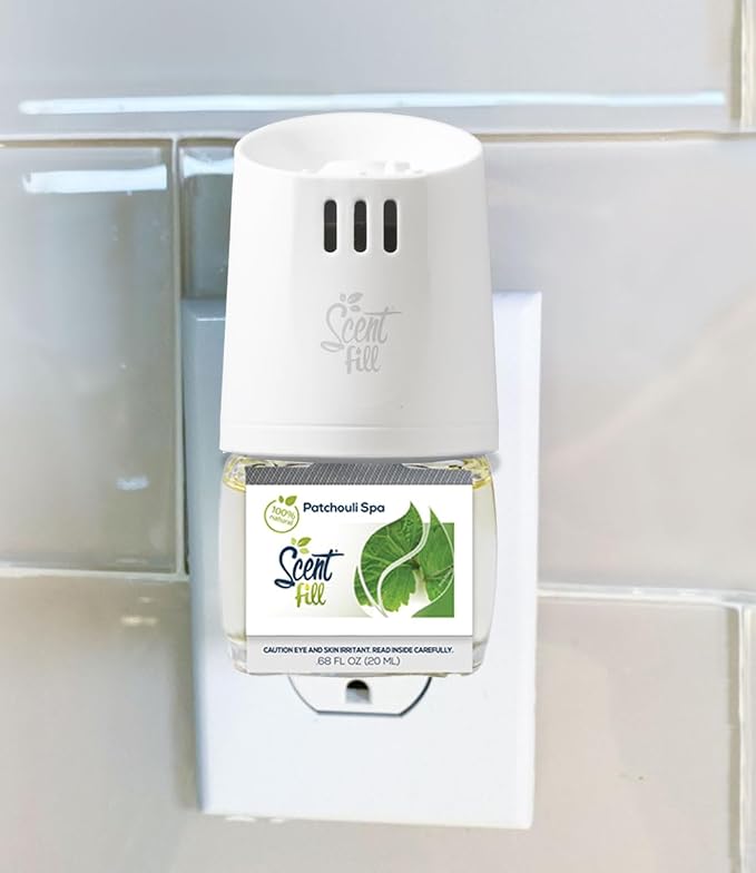 Scent Fill 100% Natural Patchouli Spa Plug in Air Freshener, Scented Oil Refills - Image 2