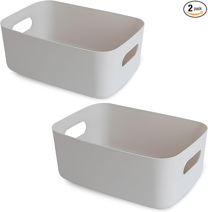COVRA 2-Pack Plastic Storage Bins, Small Storage Baskets, Organizers by Unknown