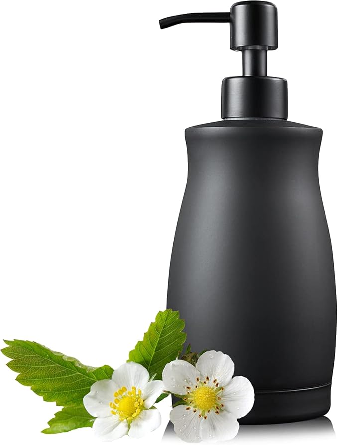 304 Stainless Steel Countertop Black Soap Dispenser Rust Resistant Leak-Proof by ZEBEYIMA