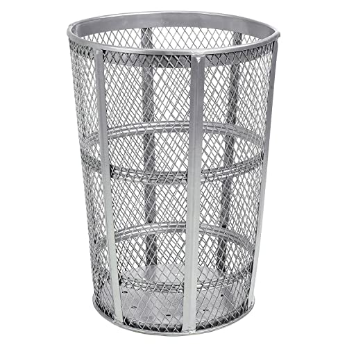 Global Industrial 48 Gallon Outdoor Metal Trash Container, Galvanized - Image 7