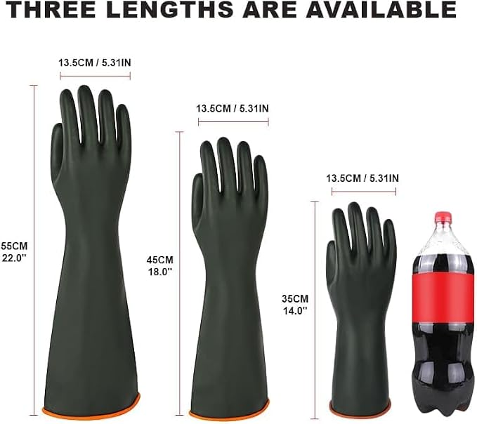 Heavy-Duty Latex Chemical Resistant Gloves - Image 2