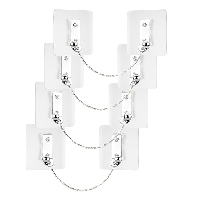 Furniture Anchors 4 Pairs No Drill Heavy Duty Anchors Fridge Lock Adjustable by Unknown