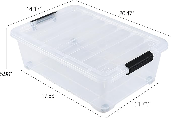 20 Quart Under Bed Plastic Storage Bins - Image 2