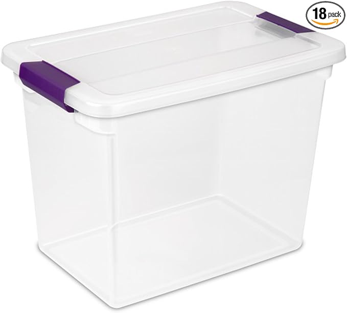 Sterilite 18-Pack ClearView Latch Box, Stackable Storage Organizer Bins by Sterilite