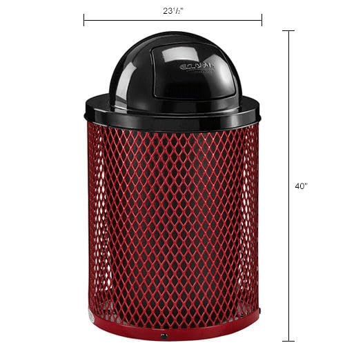 Global Industrial 36 Gallon Outdoor Steel Trash Can - Image 8