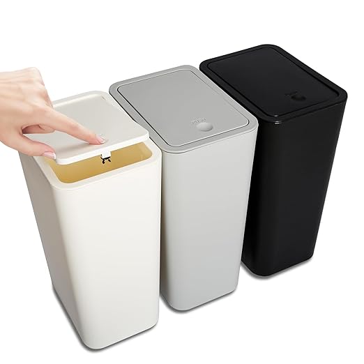 N. NETDOT 3 Pack 10L / 2.6 Gallon Small Trash Can by NNETDOT