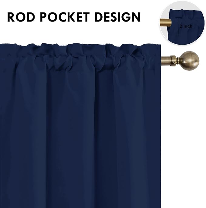 DWCN Navy Blue Blackout Curtains - Image 4
