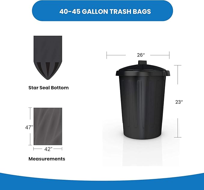 Reli. Premium 50 Gallon Trash Bags | 150 Count | Made in USA | Heavy Duty | - Image 3