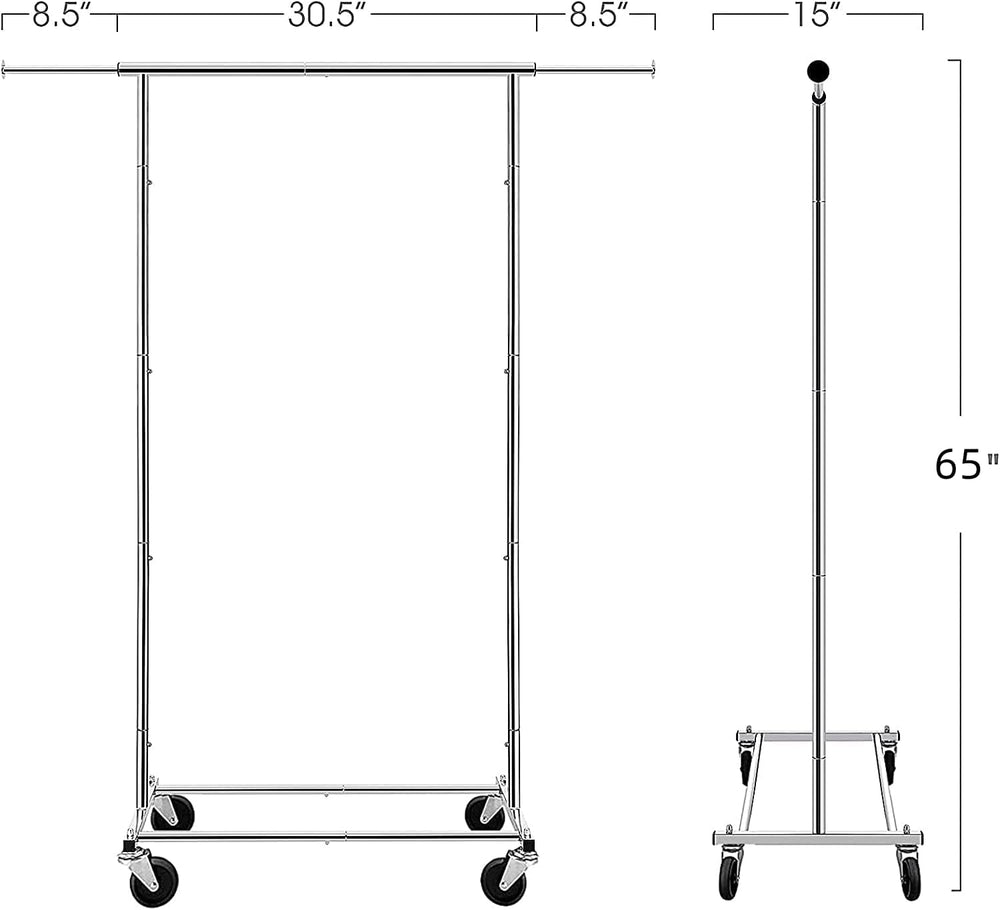 Simple Trending Clothing Garment Rack, Extendable Clothes Organizer, Chrome