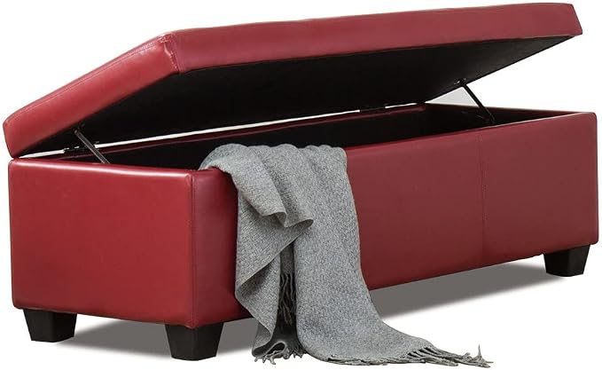 BELLEZE Storage Faux Leather Ottoman, 47 Inch Bench Bedroom Bench - Image 7