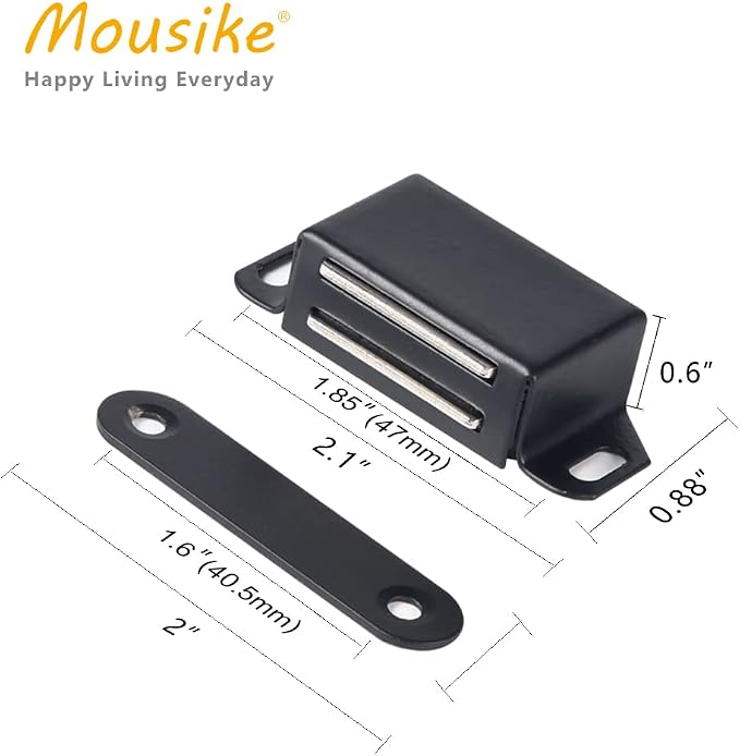 Mousike Cabinet Magnets 30lb Black Door Magnets - Image 2