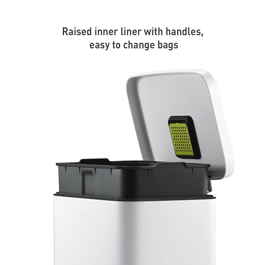 EKO Madison Matte White 50 Liter/13.2 Gallon Step Trash Can - Image 2