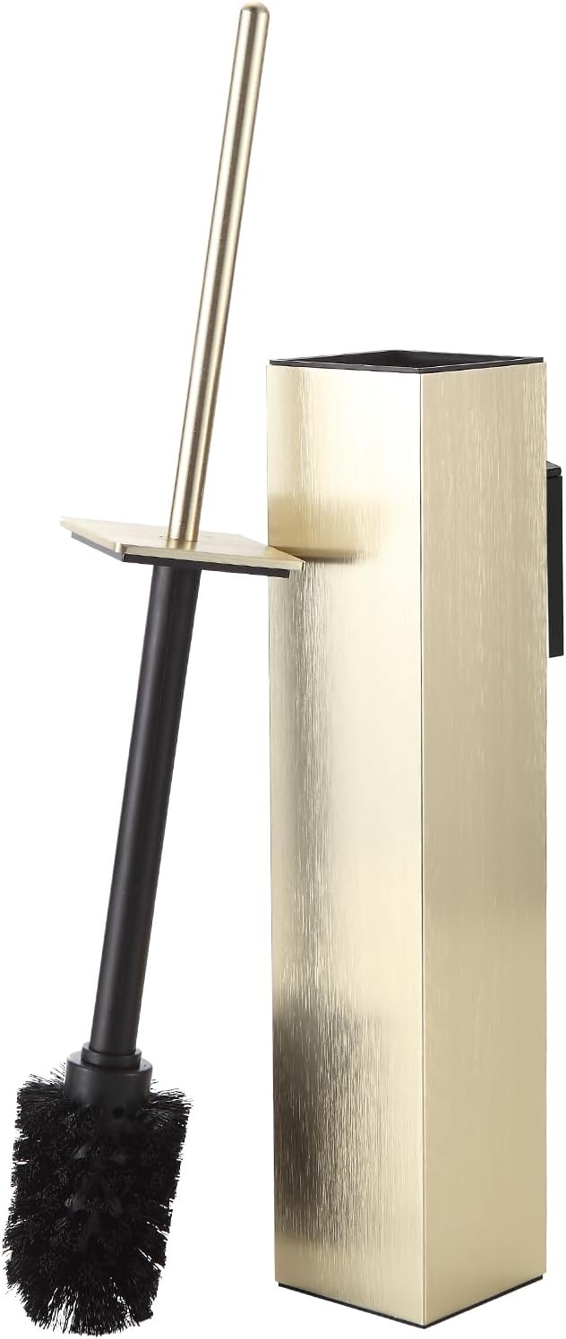 BGL Toilet Brush and Holder Set Brushed Gold Wall Mounted by BGL